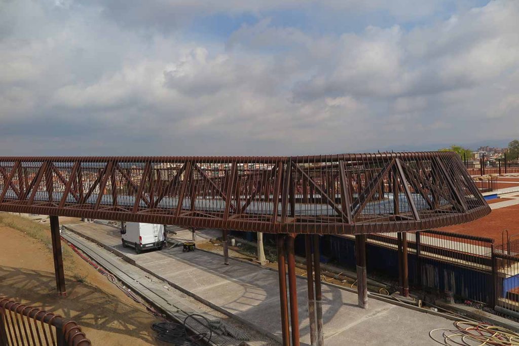 Rusty Steel Footbridge with LINEACOR Products in Sabadell (Barcelona) Spain