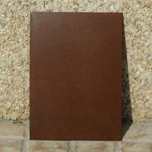 Corten steel sample treated with act-COR, bp-COR stopping bath and bz-COR varnish protector